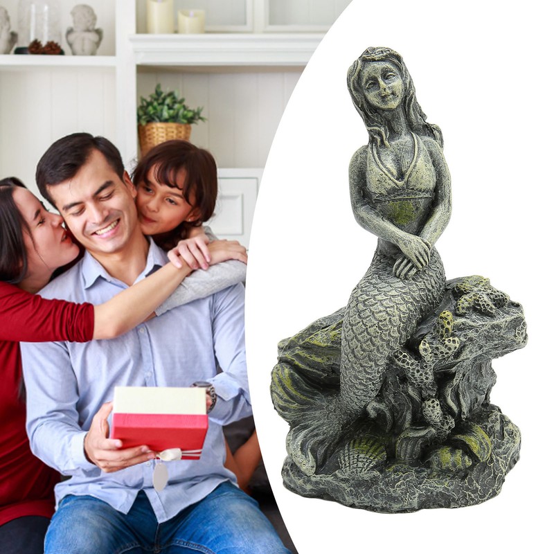 Aquarium Mermaid Statue Safe Resin Beautiful Fish Tank Mermaid Decor