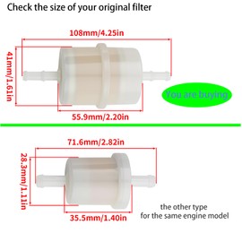 SIMPERAC 49019-0031 Fuel Filter for Kawasaki FR691V FR651V FR730V FS691V FS730V FS651V Fuel Filter Spark Plug for Toro Cub Cadet Husqvarna Zero Turn Mower