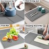 Dish Drying Mat, Silicone Drying Mat for Kitchen Counter, Collapsible