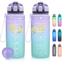 Dosurer Drinking Bottle, 1 Litre, 700 ml, 500 ml Children's Leak-Proof, Water Bottle with Motivational Time Marking, BPA-Free Tritan Sports Bottle for School, Sports, Bike, Work, Fitness