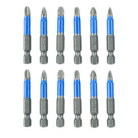 Tabanzhe 12 PCS Magnetic Phillips Screwdriver Bits Power Drill Bit Set,50mm Anti Slip Electric Screw Hex Shank Head Drive Bits PZ1 PZ2 PZ3 PH1 PH2 PH3