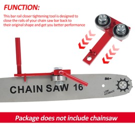 Mulcort Chainsaw Bar Rail Tightening Repair Tool Metal Bar Rail Closing Tool Adjustable Fit Different Gauge Bars