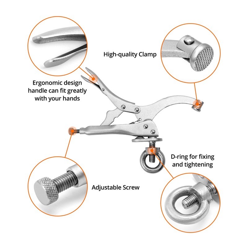 QWORK 9inch Drill Press Locking Clamp, 2 Pack, Fix Clamp,