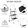 3-Step Stool - Folding Ladder with Handrails, Attachable Tool Bag,
