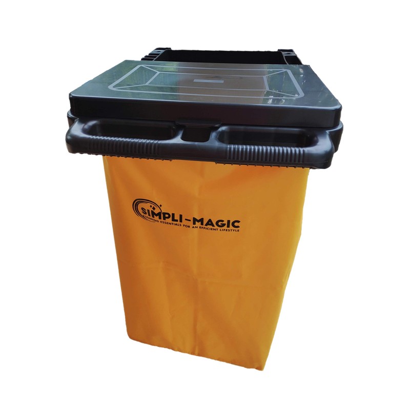 SIMPLI-MAGIC Janitorial Cart, 330 lbs Capacity – 3-Shelf Commercial Housekeeping