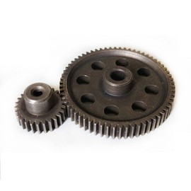 JFtech Differential Steel Metal Super Gear 11184 Main Gear 64T & 11176 Motor Gear 26T Combo for RC HSP 1/10 Car Truck