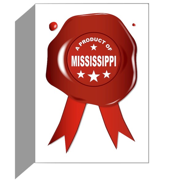 CafePress A Product Of Mississippi Folded Greeting Card Glossy