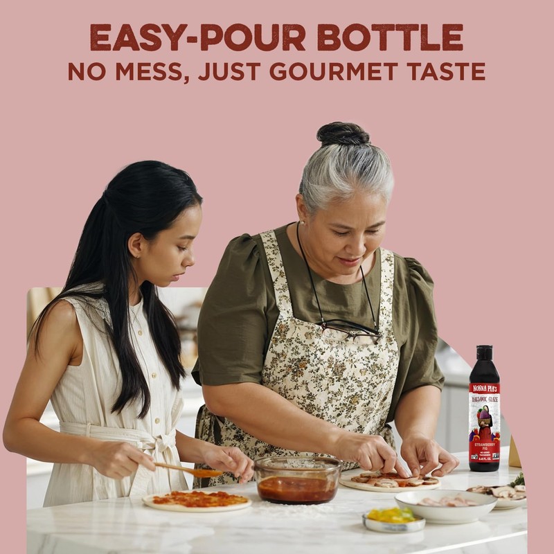 Nonna Pia’s Strawberry Fig Balsamic Glaze - Slow Infused Fruit-Flavor