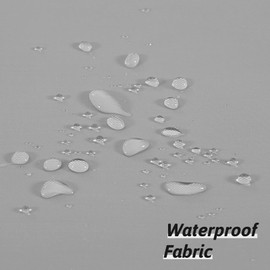 Furlinic Hookless Shower Curtain Grey Polyester Mould Proof Resistantand Waterproof Washable Long Bath Curtains with Weight Tape for Wet Room 72x80 Inch.