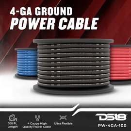 DS18 PW-4GA-100SLV 4 Gauge Wire Ultra Flex CCA Power Ground Wire Cable 100 ft Silver - Great for Wiring High Powered Car Amplifiers, Audio Home Speaker Stereo, RV Automotive, Welding Battery Cable