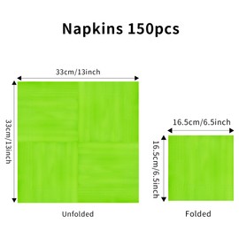 Sveikie 150 pcs Apple Green Double Layer Cocktail Napkins - 6.5x6.5 Inch Disposable Paper Napkins, Soft and Strong for Easter, Christmas, Wedding, Party | Bulk Holiday Decorative Napkins