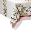 Winter Holiday Berry Christmas Fabric Tablecloth, Multi, 60"x144"