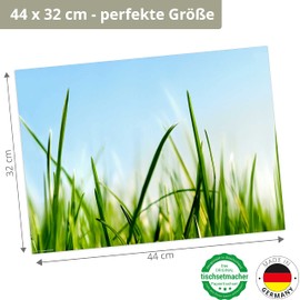 'Table Set I – Spring Placemats Grass Blue Sky With Straws, Set of 12 in High Storage Wallet