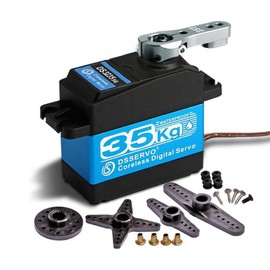 KingVal Replacement 35KG Metal Gear Large Torque Coreless Digital Servo with 25T Servo Arm Screw Kits Compatible with 1/8 1/10 1/12 RC Car (Control Angle 270 Degree)