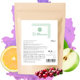 Pure D-Mannose Powder 100 g with Measuring Spoon - 50 Days Supply - No Additives - German Quality - High Dosage, Well Soluble, Vegan, GMO Free | Nutritec