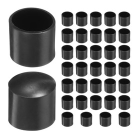 sourcing map 36pcs Round Chair Leg Caps 16mm/0.6" PVC Chair Leg Floor Protectors Non-Slip Chair Feet Covers for Hardwood Floors Furniture Protectors, Black