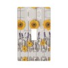 Sunflowers On Wooden Print Light Switch Cover Artistic Wall Plate
