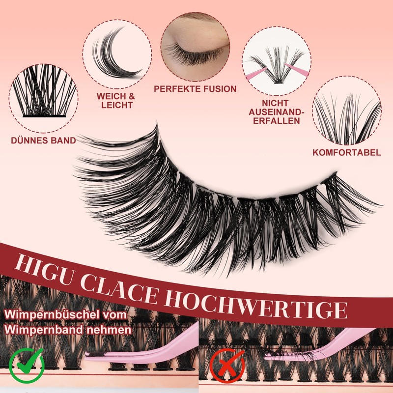 Higu clace Eyelash Extensions, 30D + 40D Lash Extension Set,