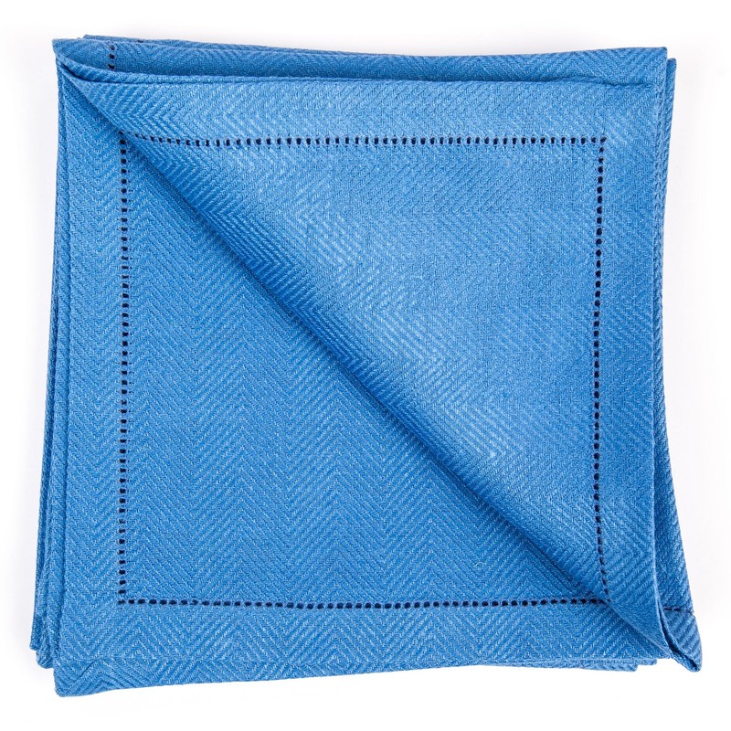 LinenMe X4 Emilia Napkins, 18 x 18, Royal Blue