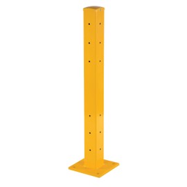 Vestil GR-F3R-DI-TP42-YL Steel Rigid Tube Post Drop in 42 in. for 3 Ribbed Drop in Style Guard Rails Yellow