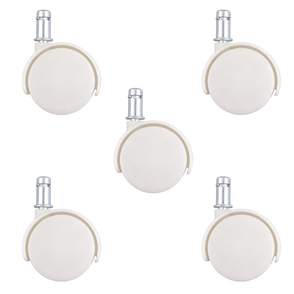 INCREWAY 5 Pcs White Nylon Swivel Casters with Double Track