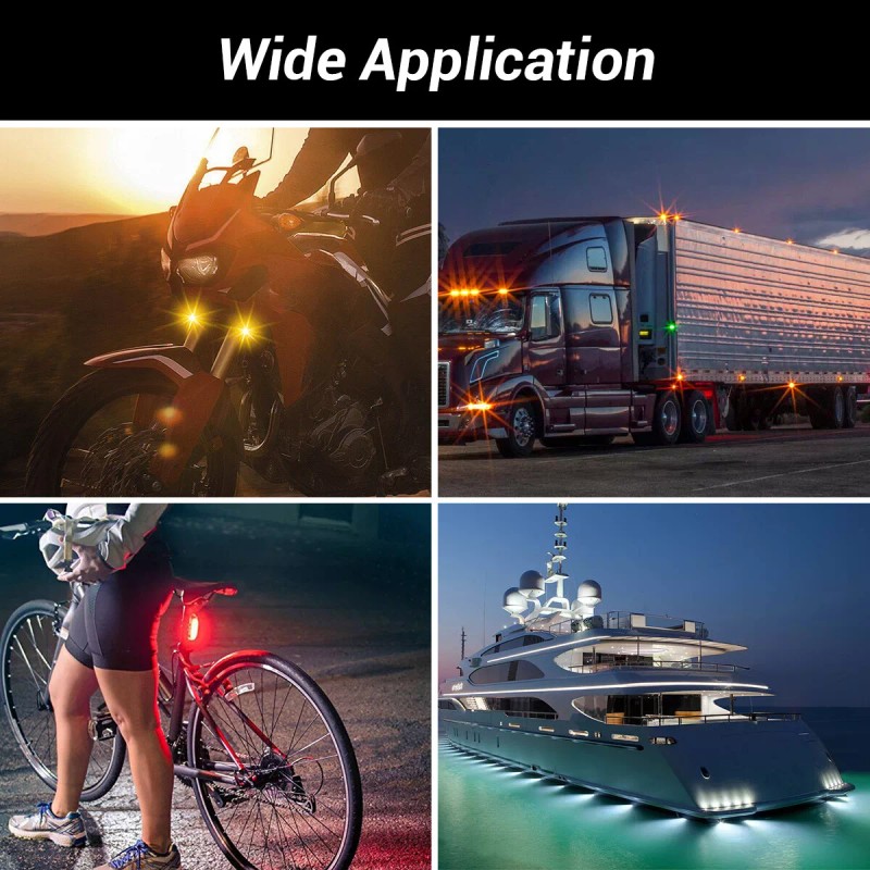 Mttzone 8PCS Wireless RGB LED Strobe Light Car Bike Motorcycle