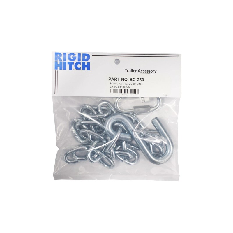Rigid Hitch Boat Trailer Bow Chain (BC-250) 3/16" x 24"