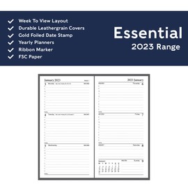 Collins Essential Diary Weekly Pocket Planner 2024 - Eco Friendly, Recycled Paper and Fully Recyclable - Planner Appointment Calendar 2024, Soft Touch, Flexible Cover, Small Pocket Calendar 2024