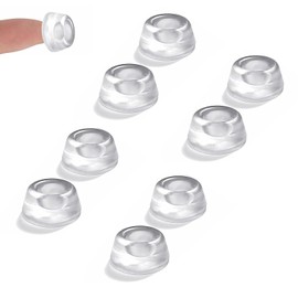 Doorstop Cushions, 8 Pieces, Rubber Feet, Large, Round Diameter 0.9 x 0.4 inches (22 x 10 mm), Cushion, Impact Noise, Scratch Prevention, Anti-Slip (Transparent)