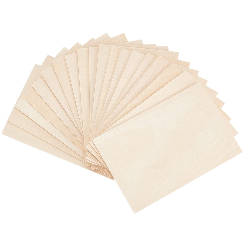 PandaHall Plywood Panels, 20 x 2 mm Basswood Blank Board,