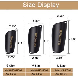 Kids Youth Soccer Shin Guards with Sleeves Slip in Soccer Shin Pads for Boys Girls Ages 3–15 Protective Gear for Football & Training(3Set) (Black, S)