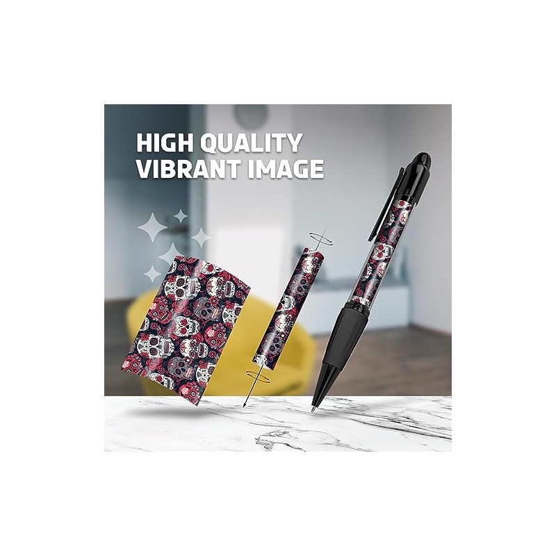Set of 4 Black Ballpoint Pens (Photo Insert) - Sugar