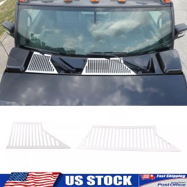 Ynei 2pcs Gloss Stainless Hood Vent Grille Cover Plate Trim Fits Hummer H2 2003-2009