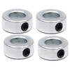 (4-Pack) 1/2” Bore Solid Steel Shaft Collars with Zinc Plated