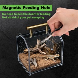 Jumping Spider Enclosure, Insect Terrarium, Praying Mantis Habitat, Reptile Enclosure,Spider Habitat Caterpillar Habitat (5.5‘’x4.7''x6.5'')