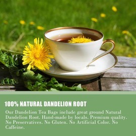 50 Dandelion Root Tea Bags, 2.5gX50 Teabags, Dandelion Tea, Non GMO, Caffeine-free Natural Herbal Tea