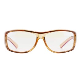 FEEL LIFE FI7058-2 Pollen Protection Glasses, Blue Light Reduction, Anti-Fog Lens, Brown