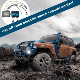 Wireless Winch Controller - Car Off-Road Winch Remote Control - 12V 24V Car Wireless Winch Electric Remote Control, Multifunctional Winch Control Kit for Truck and Off-Road Car