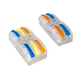 Aiqeer 30 Pcs SPL-2/SPL-3 Lever-Nut Wire Connectors Set, Transparent Conductor Compact Wire Connectors, Cable Clamp Terminal Block Quick Spring Connector (Multicolor Lever)