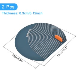 uxcell Silicone Tub Stopper Floor Drain Cover, 6.1 x 5.51inch Anti-Odor Bathtub Drain Mat Plugs Sewer Stopper for Kitchen Bathroom Balcony, Fan Shape Dark Blue 2Pcs