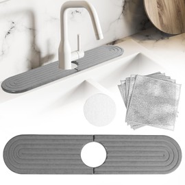 RtottiM Diatomaceous Earth Stone Sink Splash Pad 45 x 10 cm Tap Splash Guard Pans Absorbent Mat Diatom Mud Tap Mat Tap Absorbent Mat