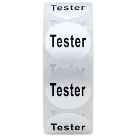 Hybsk Clear Cosmetic Tester Labels 20mm Round Total 500 Per Roll (Silver)