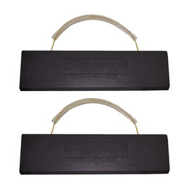 Plasticade Heavy Duty Aircraft Recycled Rubber Wheel Chocks - Durable Against Weather, Yellow Rope and Vinyl Tubing Handle, 24" W x 7" D x 6" H, Made in The USA (2 Pack)