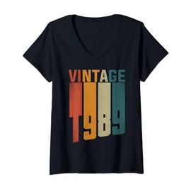 Vintage 1989's 1989 Style Clothing Women Men 35th Birthday V-Neck T-Shirt