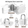 90 Degree Door Hasp Latch Lock with Padlock, 304 Stainless