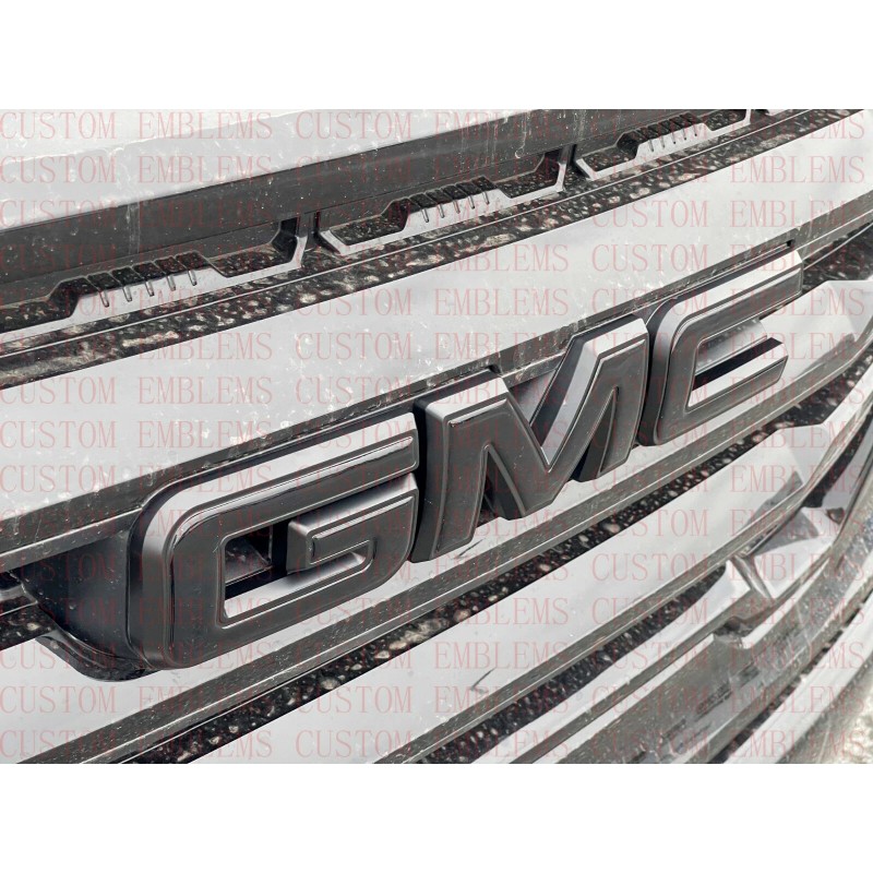 Auto Front Rear GMC Black Emblem Overlay 2019-2022 GMC Sierra