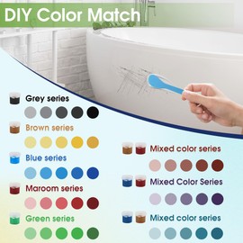 MOSAMNI Porcelain Repair Kit (Color Match), Tile and Bathtub Repair Kit for Fixing Chips, Cracks, Holes, Scratches on Toilet, Fiberglass Shower, Acrylic Tub, Sink, Ceramic, Granite, Quartz Countertop