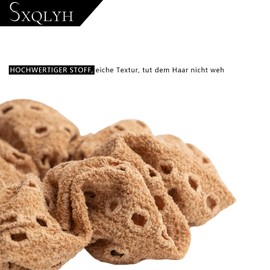 SXQLYH Hair Scrunchie Fabric Elastics, Hair Bobbles Hair Scrunchie Thick Soft Comfortable Braid Scrunchies Ponytail Holder Bobble for Women Thick Long Hair (Brown)