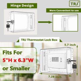 TRJ 2 PCS Thermostat Lock Box with Key, Large Thermostat Cover with Lock for Thermostat on Wall, AC Control Lock Box Cover with Key, Air Conditioner Lockbox Fits Thermostats 5" H x 6.3" W or Smaller