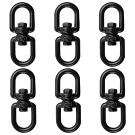 Antrader M5 Double Ended Swivel Eye Hook,6Pcs Eye to Eye Swivel Link Ring Connector 304 Stainless Steel Swivel Ring Double Ended Swivel Eye Hook,Black
